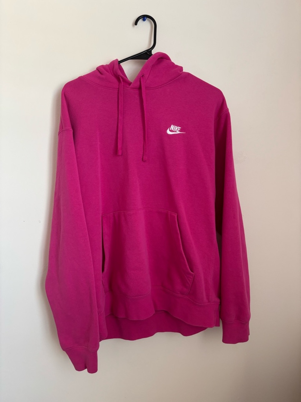 Nike Hot Pink Crewneck Hoodie with White Logo